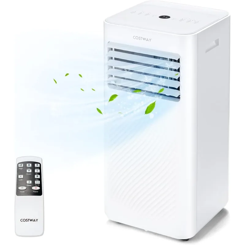 Prenosná klimatizácia Costway, 10000 BTU AC jednotka s chladom, ventilátorom, odvlhčovačom a režimom spánku pre izby do 350 štvorcových stôp