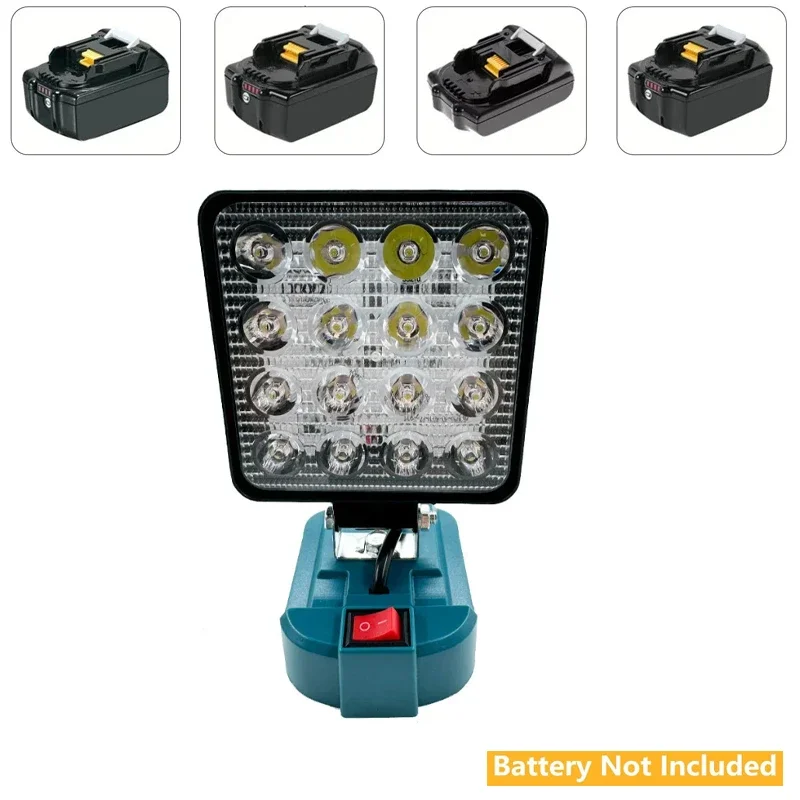 Prenosná LED pracovná lampa Light Light Light pre Makita 18V batériu pre pracovné miesto nastaviteľná stavebná práca kemping