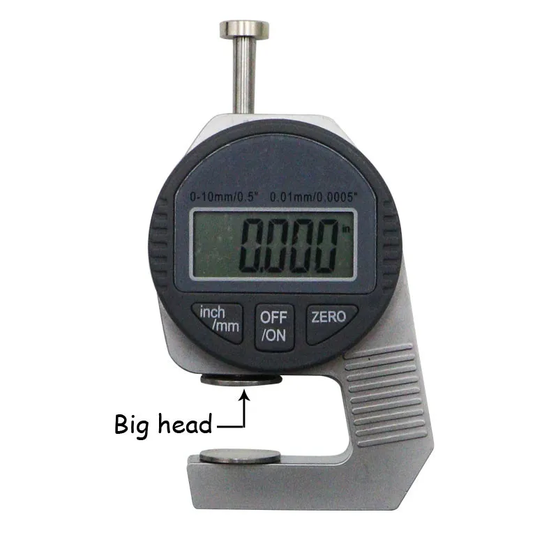 Prenosná mini presná digitálna hrúbka meracieho merača tester Micometer Veľká hlava 0 - 12,7 mm Veľký LCD elektronický číselník Indikátor