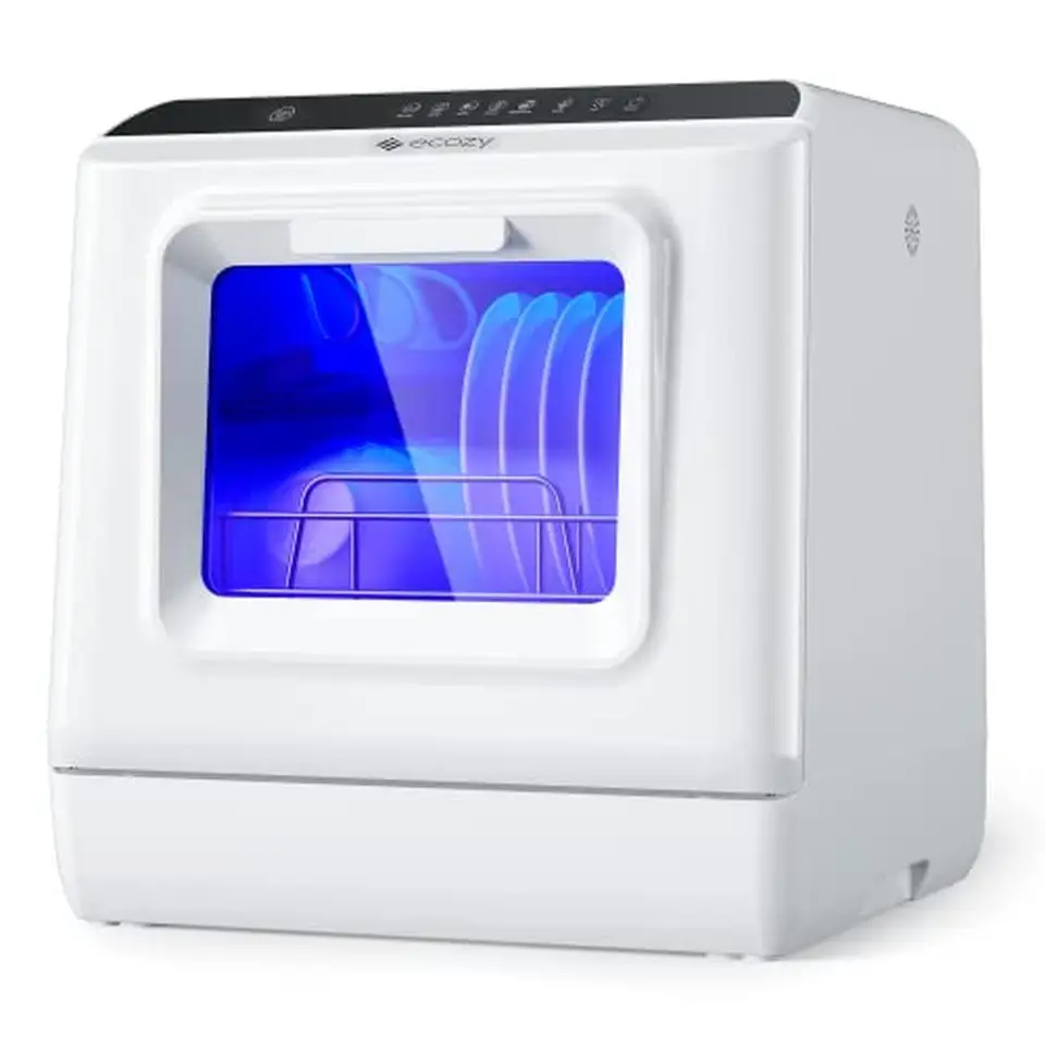 Prenosná mini umývačka riadu 5L Tank vody 6 Washing Programs Air Suring Pulttop Kompaktné umývačky riadu Apartmány RVS Člnné kempingy