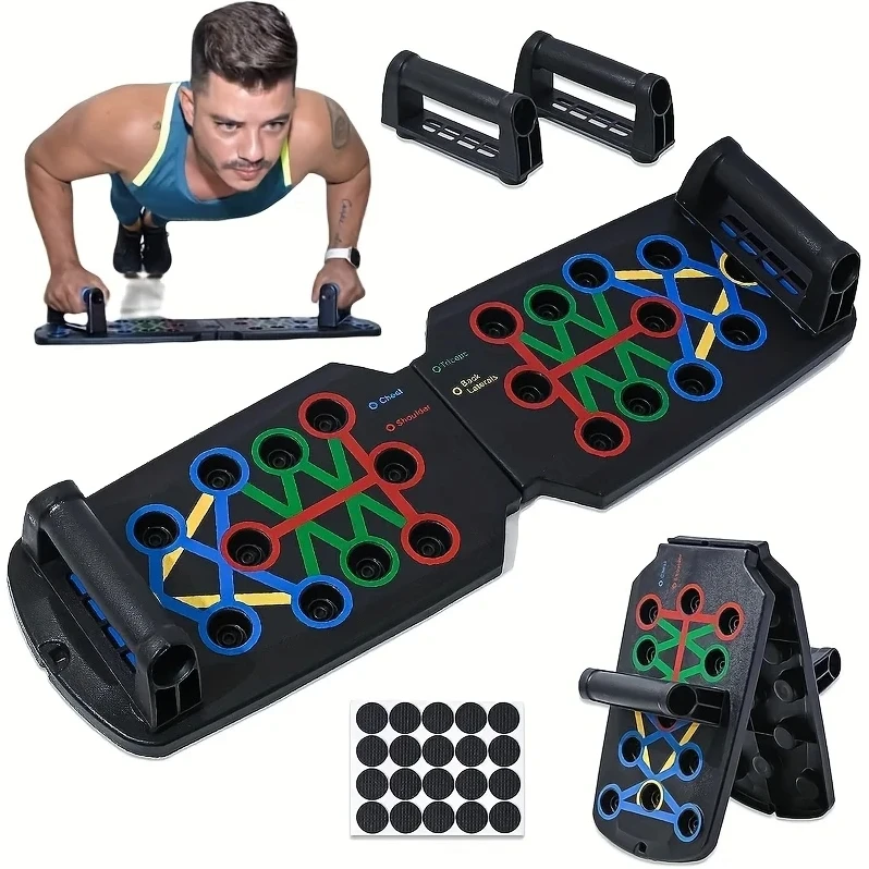 Prenosná multifunkčná push-up doska s rukoväte skladateľný fitness zariadenia pre ramená na brucho a výcvik zadnej časti