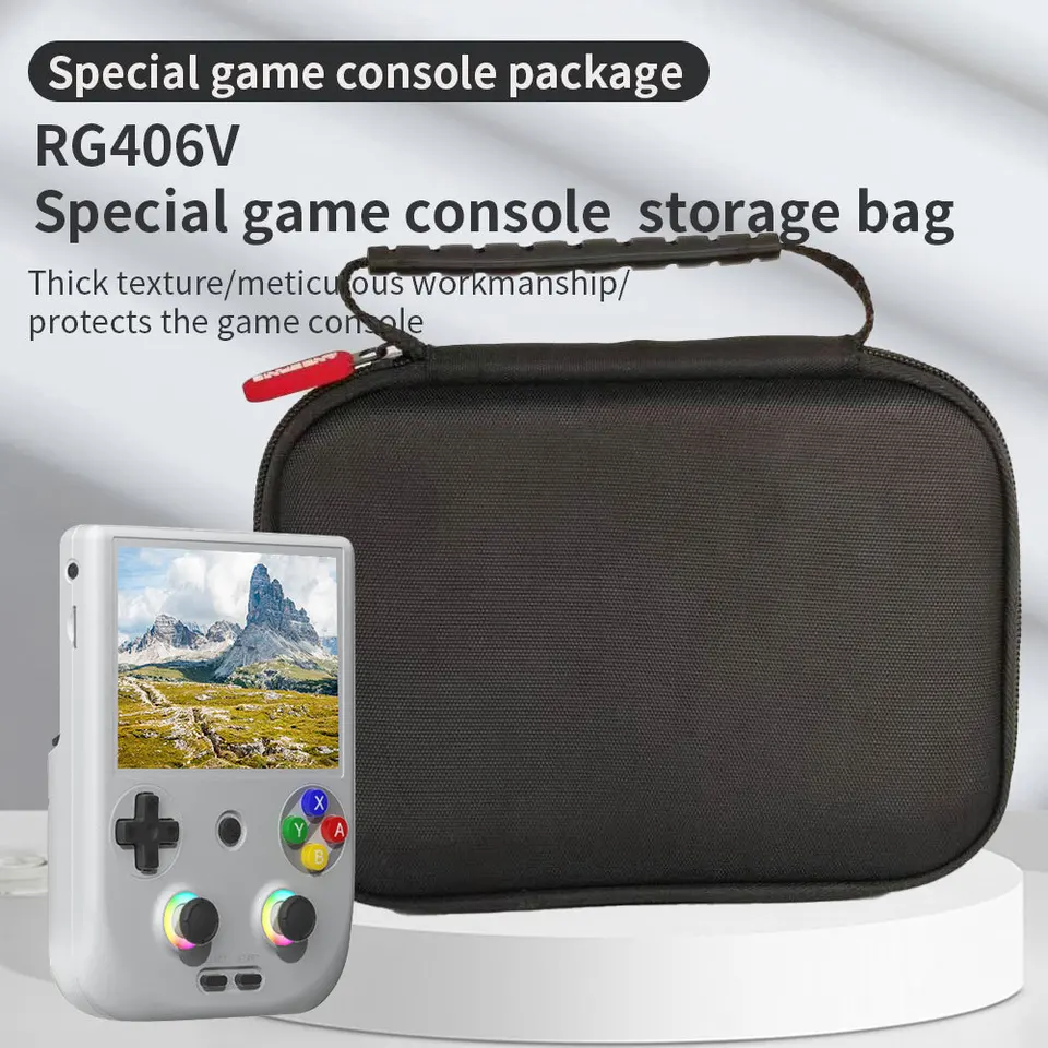 Prenosná organizátor Bag ShockoProof Ruckeld Game Console Puzdro Black Eva Carry Bag pre Anbernic RG406V Game Console