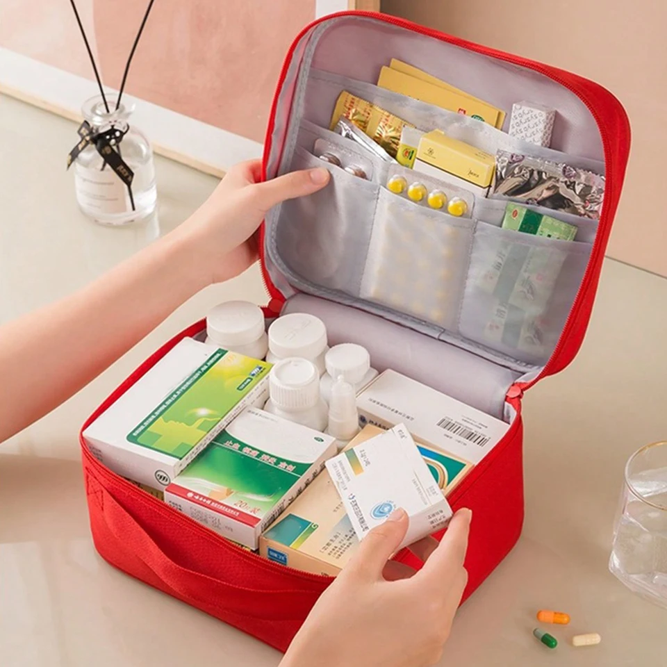 Prenosná prenosná lekárska súprava, Domáca súprava na prvú pomoc, Outdoor Travel Medical Kit, Skladovacia taška s veľkou kapacitou liekov