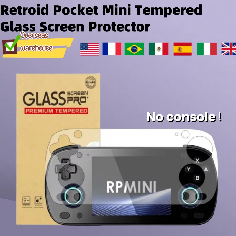 Prenosná retroidná vrecko Mini temperovaná sklenená sklenená obrazovka Film Retro Console Game Accessories RPMini Temperované sklenené filmy