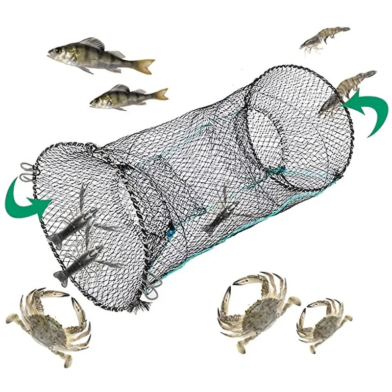 Prenosná skladacia krabová klietka Crayfish Crab Fish lapač Čet kreviet homárov klietka kruhový zrútený rybársky rybársky výstroj Fishing príslušenstvo