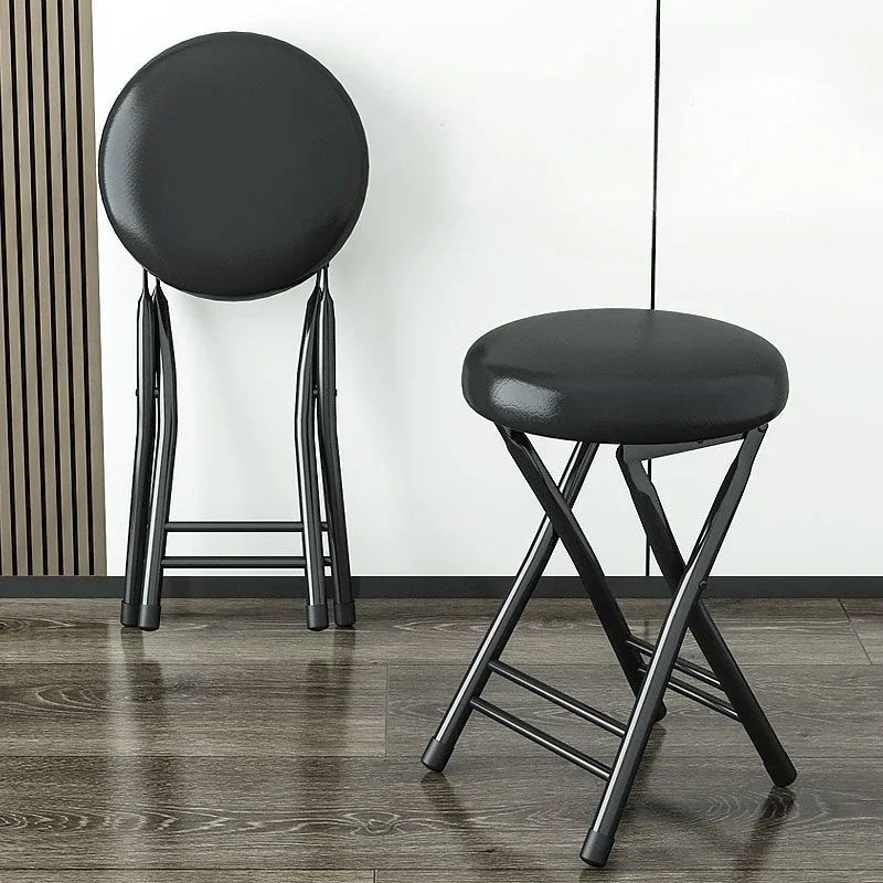 Prenosná skladacia stolička Kuchyňa Kuchyňa Dospelé okrúhle stoličky Jednoduchá domáca internát Chaises Salon Salón