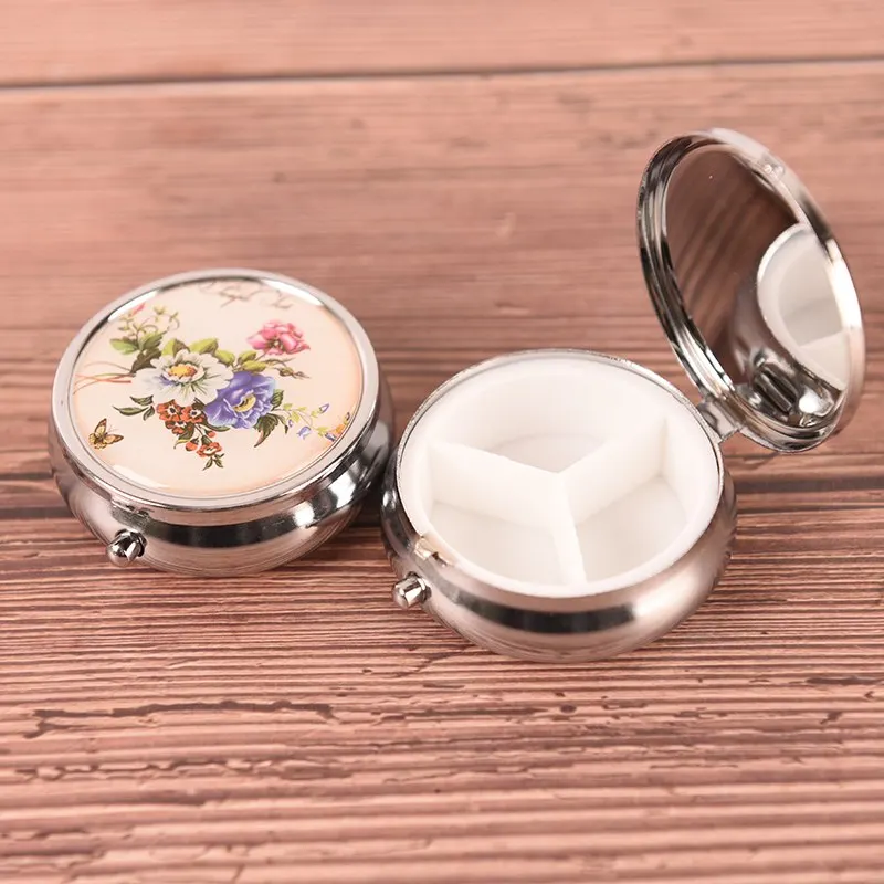 Prenosná tabletka na make -up skladovacia nádoba skladacia tableta PUR PURE Kovová pilulka Cutter Medicine Organizátor
