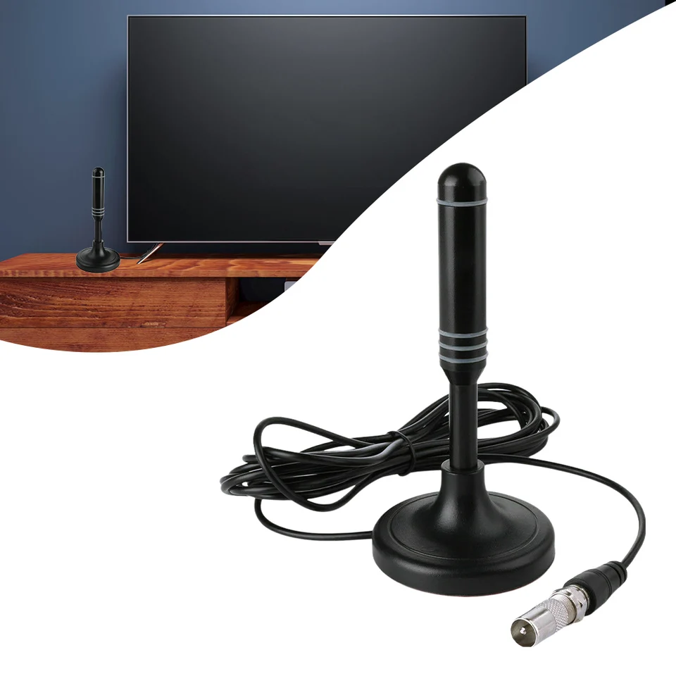 Prenosná televízna anténa 300 cm Coax Cable Indoor Outdoor Digital HD Freeview Aerial DVB-T DVB-T2 DAB Plug and Play for Smart TV