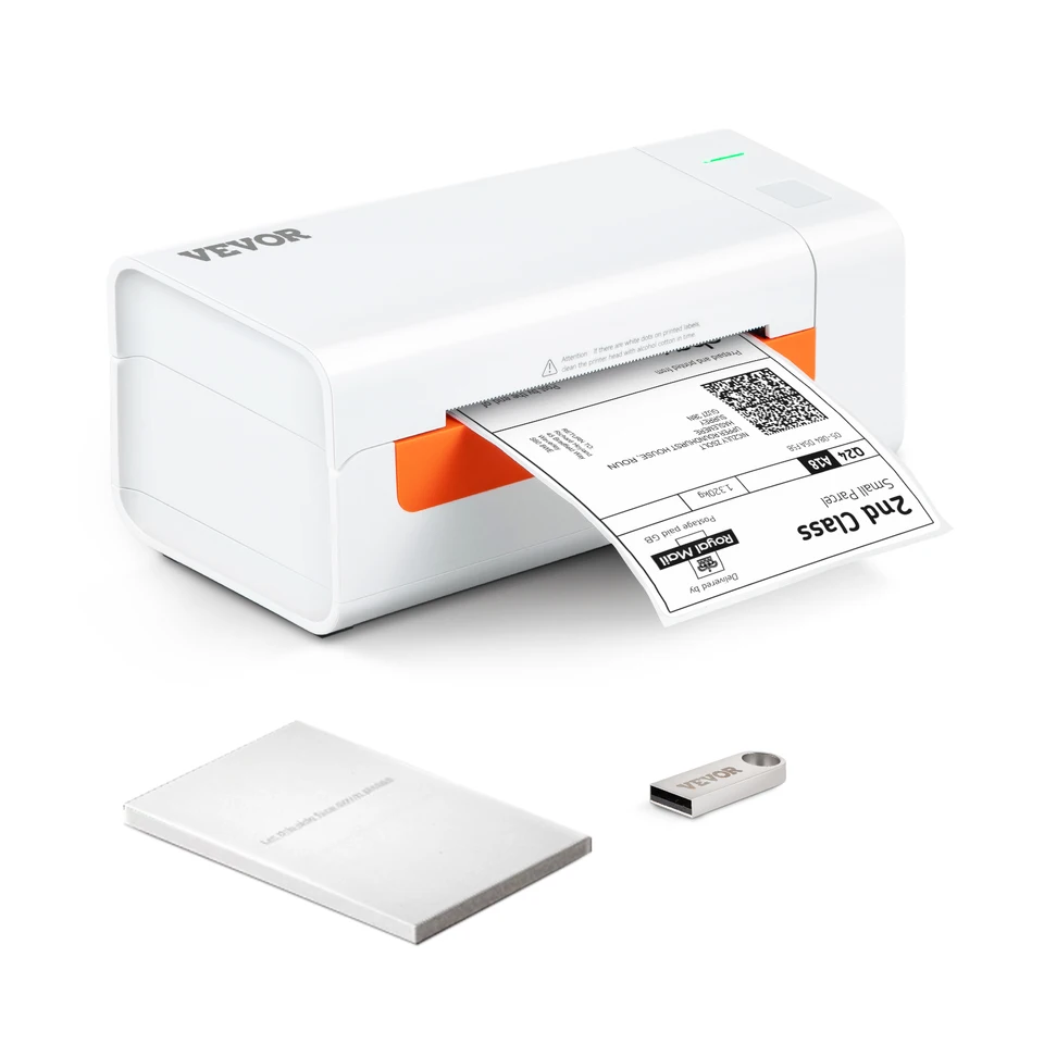 Prenosná tlačiareň Vevor Thermal Label Prenosná tlačiareň 300DPI pre 4x6 poštových balíkov tlač w/ Bluetooth a automatické rozpoznávanie štítkov
