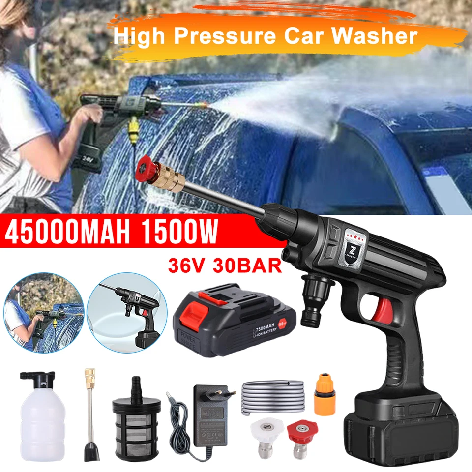 Prenosná vysokotlaková podložka 30bar Vysokotlaková podložka automobilu 4000 mAh Wireless Wash Stroj na zalievanie záhrady za zalievanie domov