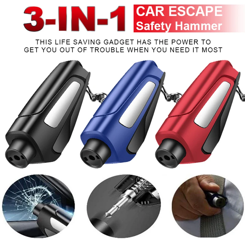 Prenosné auto núdzové kladivo Multifunkčné okenné okenné rušenie Cutter Keychain Keychain život zachraňujúci únikový nástroj