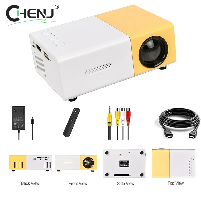 Prenosné domáce kino YG300 Mini projektor Smart TV Laser Beamer 3D Cinema LED videokamentor pre 1080p film cez HD Port