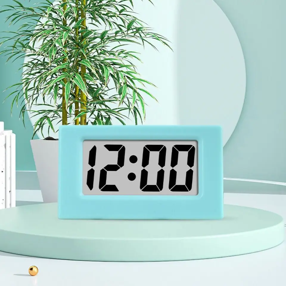 Prenosné jednoduché LED digitálne hodiny roztomilý čas displej Mini trojuholníka