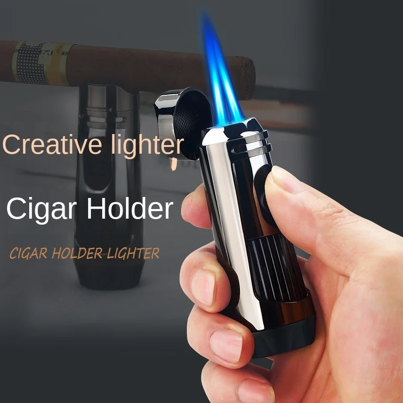 Prenosné kovové zapaľovače cigariet Nezvyčajné butánske plyn ľahšie duálne plameň Mini turbo Torch Zapaľovač fajčiarske príslušenstvo