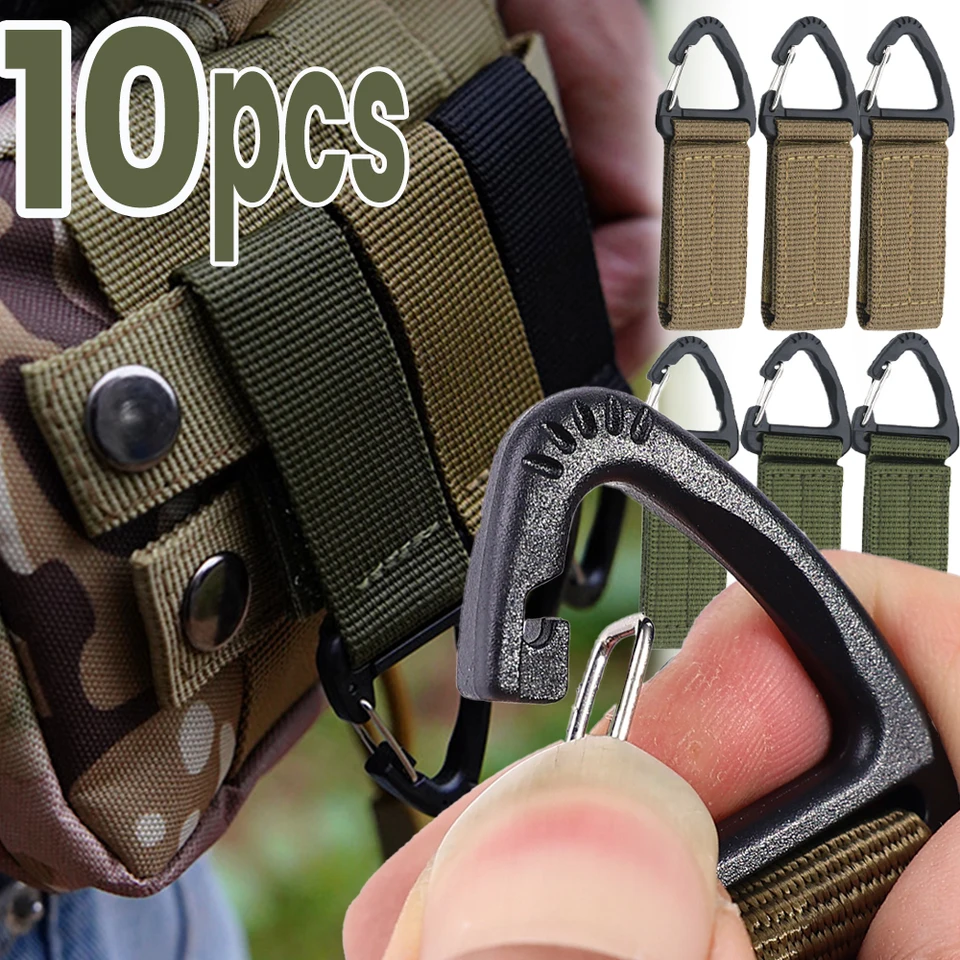 Prenosné nylonové popruhy Dodávky zavesenie spony remienkov Carabiners Tactical Buckle Belt Clips Clips Keychain Tactical Webbing Clip zavesenie