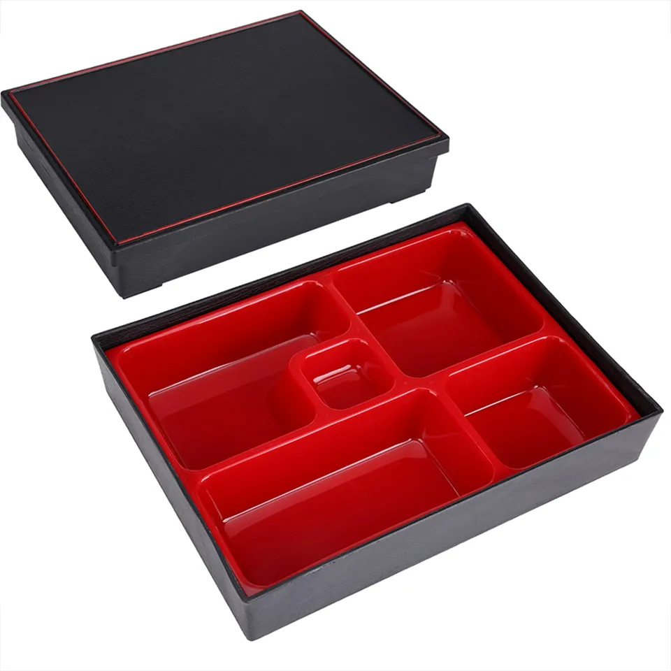 Prenosné obedové škatule Bento Food Cantainer Japonský štýl drevené úložné skrinky piknik