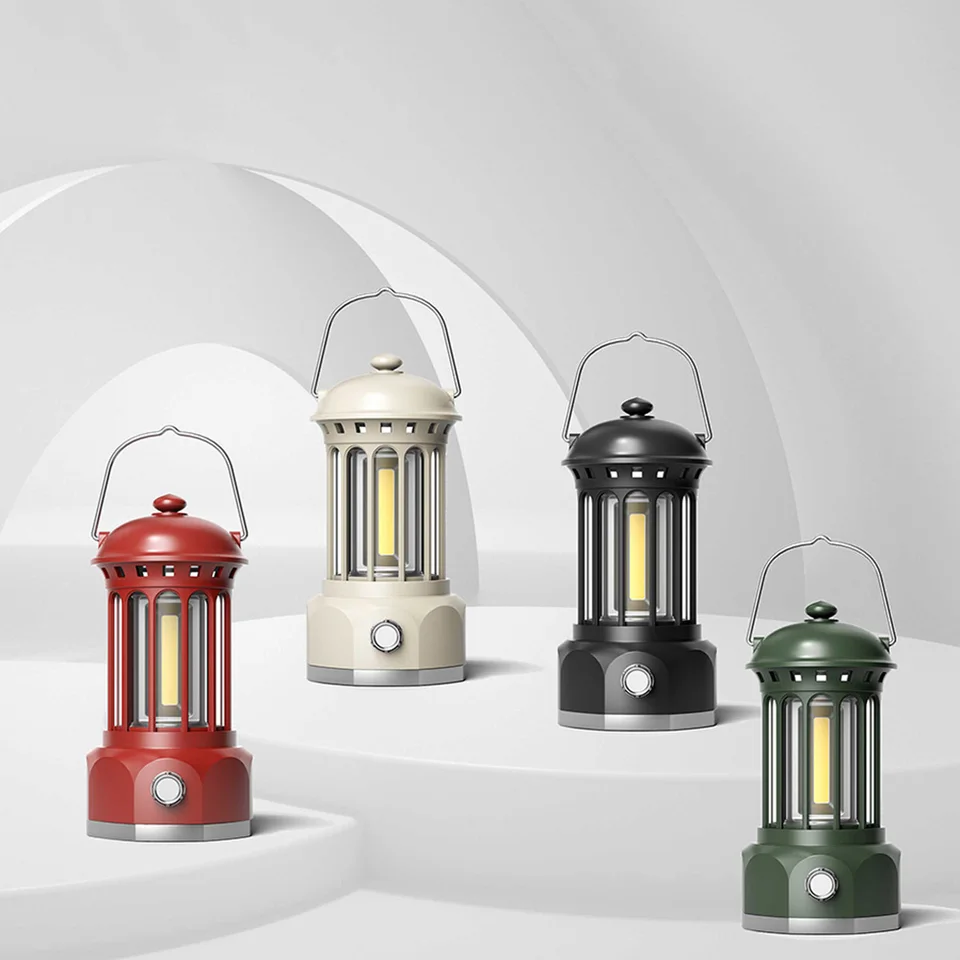 Prenosné retro kempingové svetlo COB USB Nabíjateľné vonkajšie kemping Lantern Lantern Hungable Skladacie kempingové vybavenie na kemping