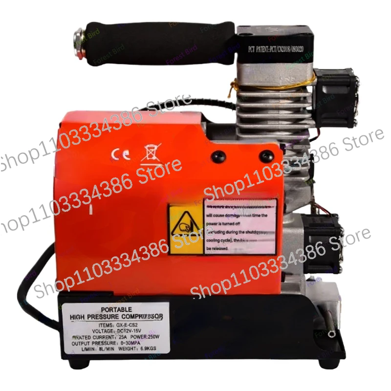Prenosné vysokotlakové čerpadlo na potápanie potápačskej nádrže Vystupovanie vozidla 12 l/min GX-CS2 30MPA 300BAR 4500Psi 12V PCP vzduchový kompresor 12V