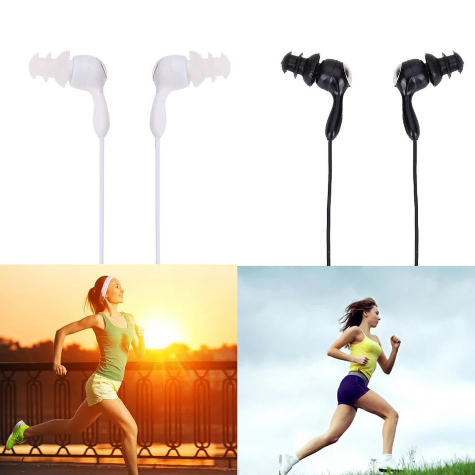 Prenosné športové slúchadlá pre prenosné slúchadlá do uší 3,5 mm konektor pre iPod MP3 (čierna)