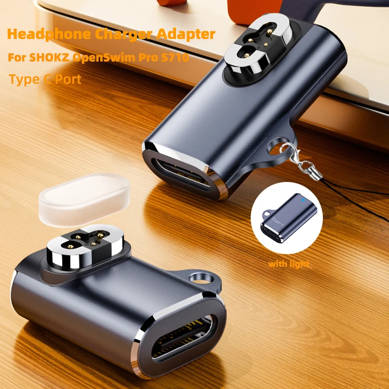 Prenosný adaptér nabíjačky pre slúchadlá pre shokz OpenSWim Pro S710 USB C Rýchle nabíjanie prevodníka pre magnetický konektor Shokz