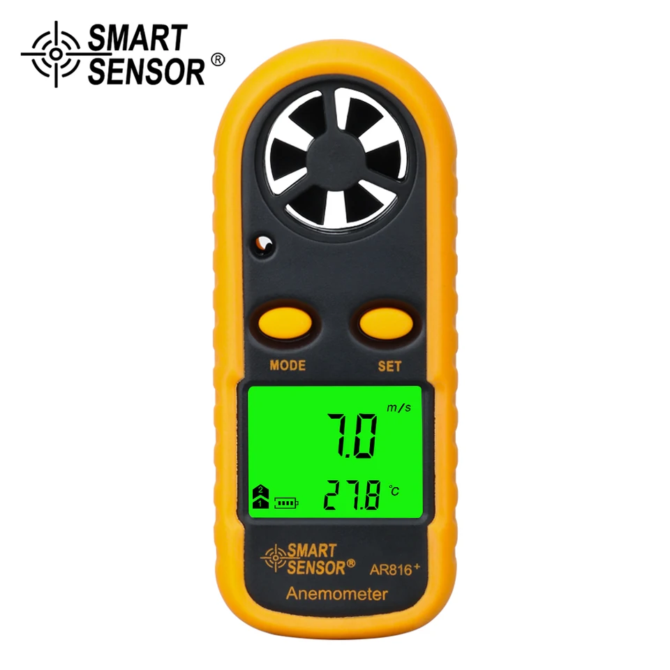 Prenosný anemometer rýchlosti rýchlosti vetra Termometer Termometer merač rýchlosti meracieho meracieho meracieho prístroja Detektor rýchlosti vetra AR816+
