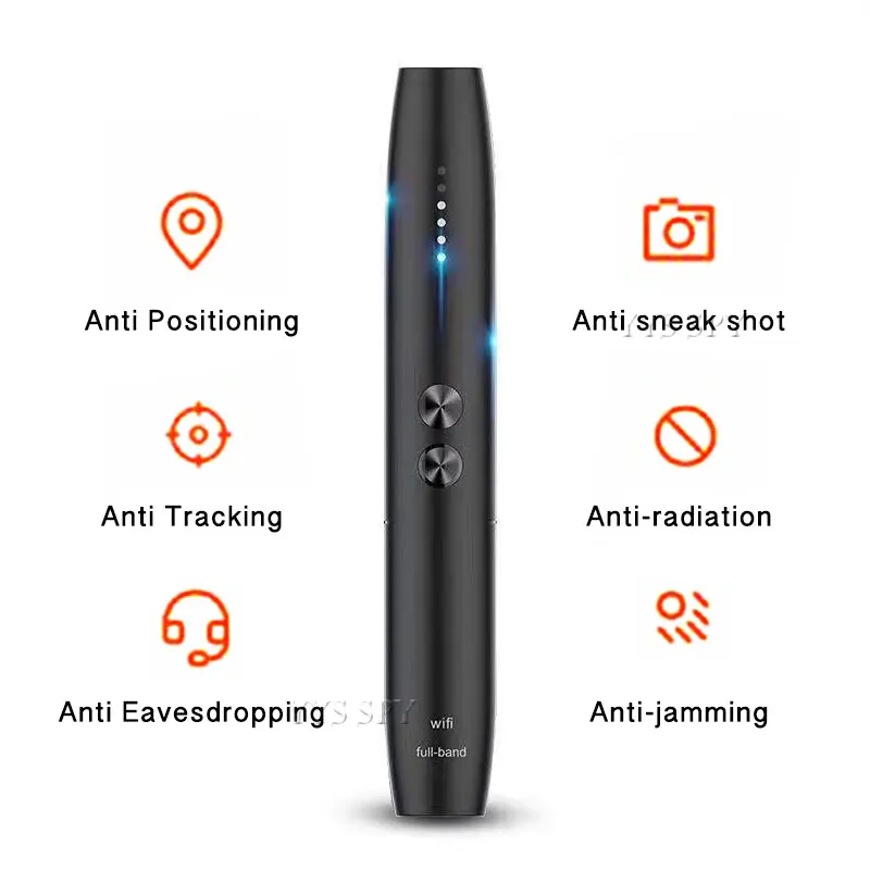 Prenosný anti úprimný skrytý detektor fotoaparátu Pen WiFi RF Signál Odpočúvanie dierok Audio bezdrôtové chyby GPS GPS Finder