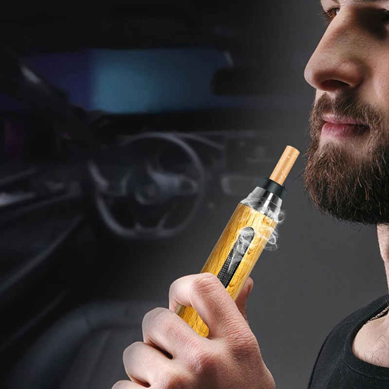Prenosný automobil popolníka mini auto popolníka proti sadzí-lemujúcemu cigaretový kryt anti-ash luxusný drevený držiak cigariet