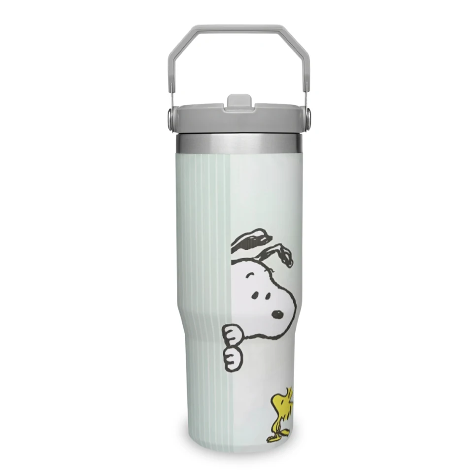 Prenosný automobil SNOOPY Nerezová oceľ 304 Fľaša na vodu s pohárikom 30oz/900 ml