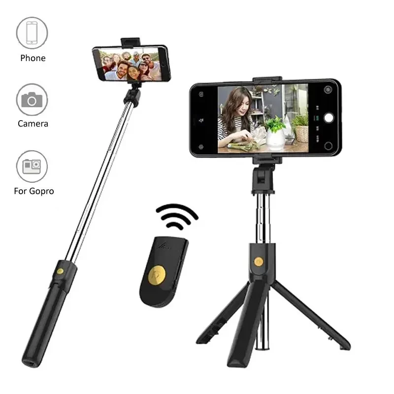 Prenosný bezdrôtový Bluetooth Selfie Stick s mini zliatinou zliatiny Selfiestick Smartphone selfie selt-stick telefón pre iPhone Xiaomi