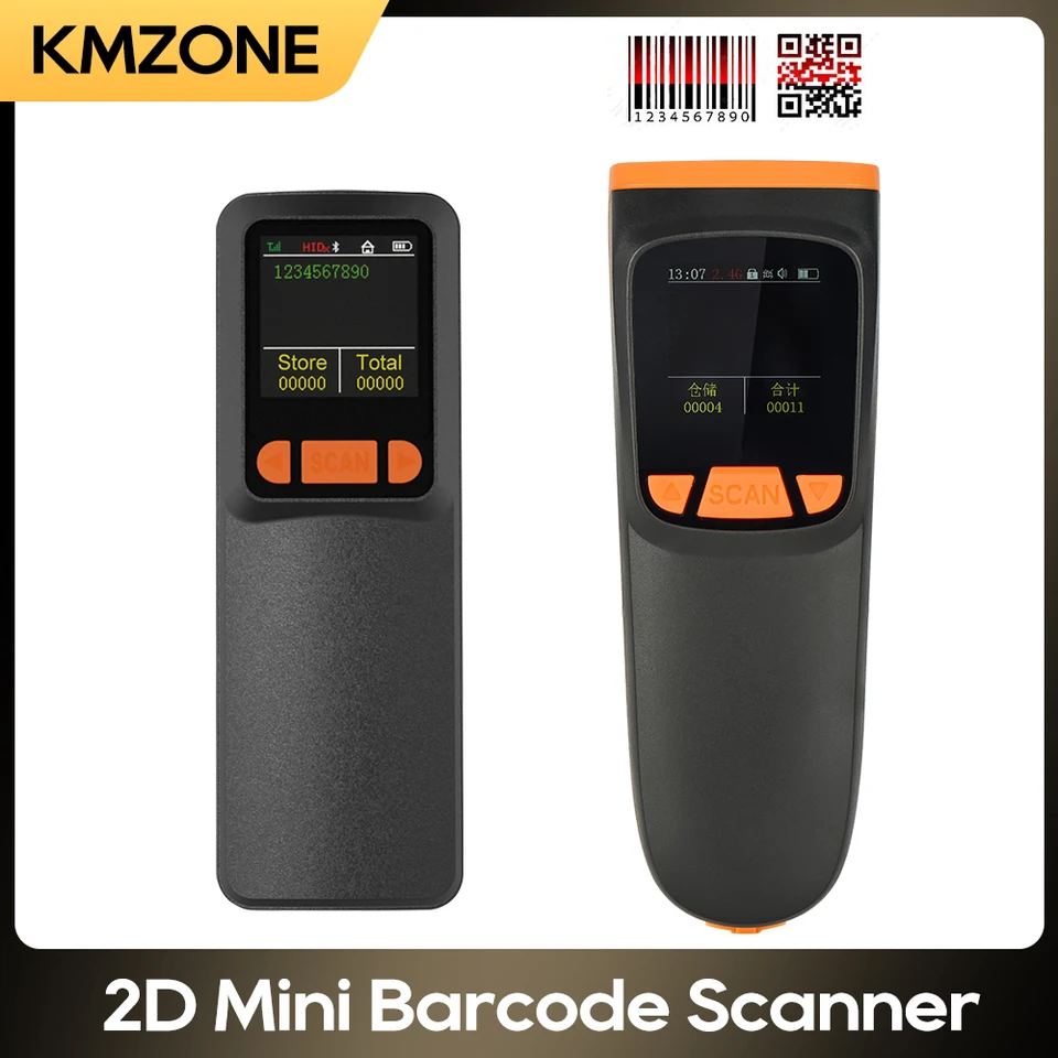 Prenosný Bluetooth Wireless 2D čiarový kód Scanner vrecko 1D QR čiarového kódu PDF417 Dátová matica kód pre odev mobilných platieb
