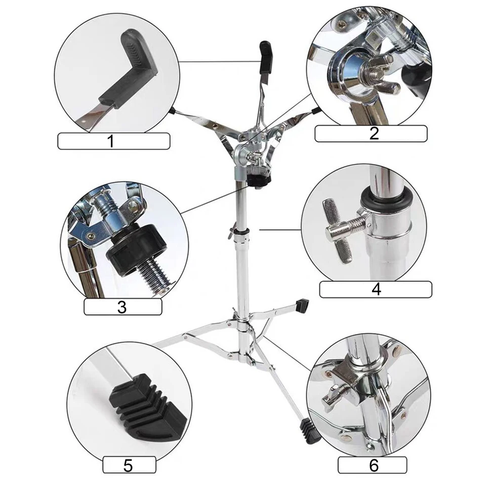 Prenosný bubnový stojan Výška nastavenia trojuholníkovej konzoly Stabilný stabilný stanicový bubon Snare bubon pre 12 palcov ~ 14inch Dia bubny Prístroj