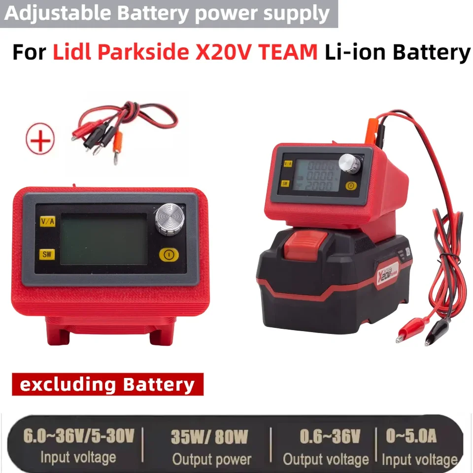Prenosný CNC nastaviteľný regulátor napájania batérie DC Regulátor napätia pre LIDL Parkside X20V LI-ION batéria (s výnimkou batérie)