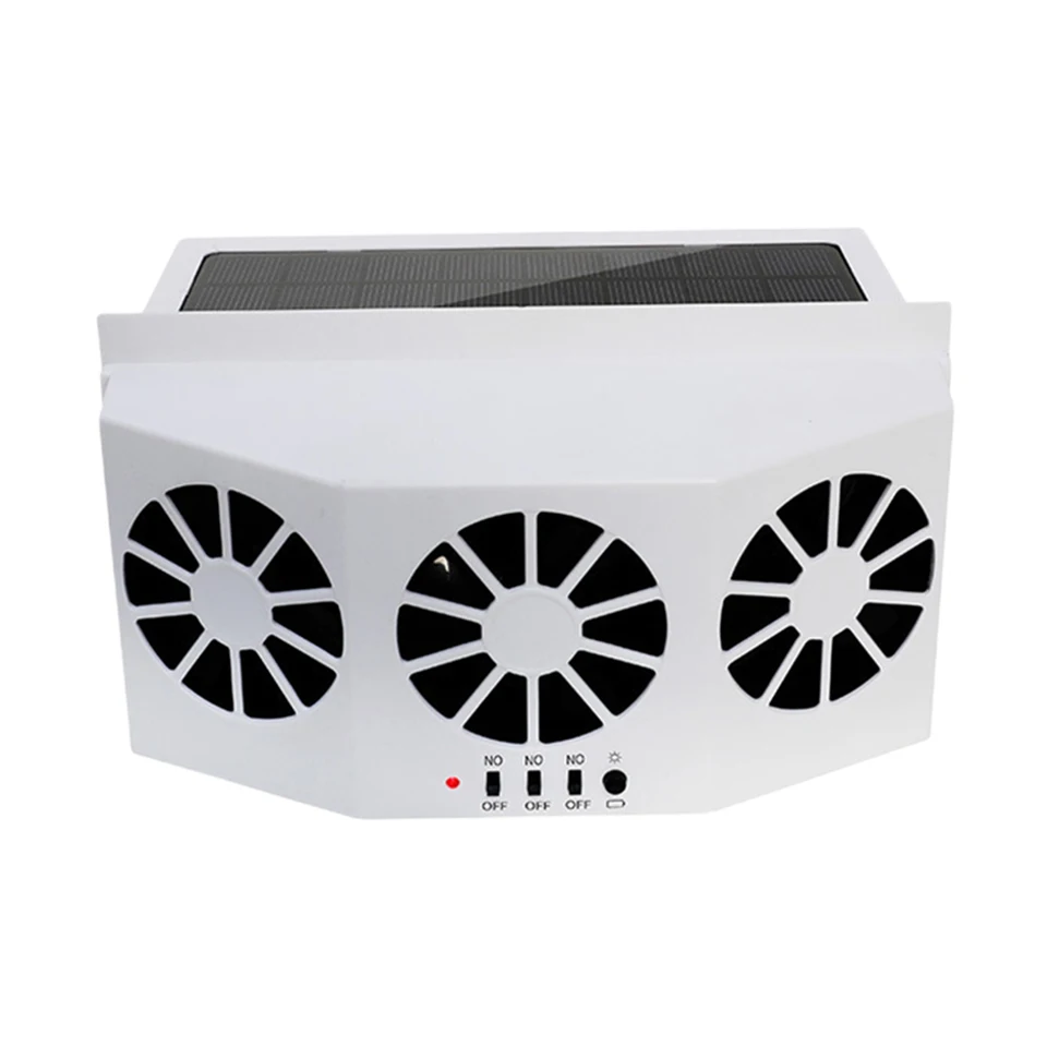 Prenosný deodorizačný ventilátor 3 hlavy automatické ventilátor ventilátor Solárne nabíjanie V interiérovom chladiči 2.4V pre vozidlo SUV nákladné vozidlo
