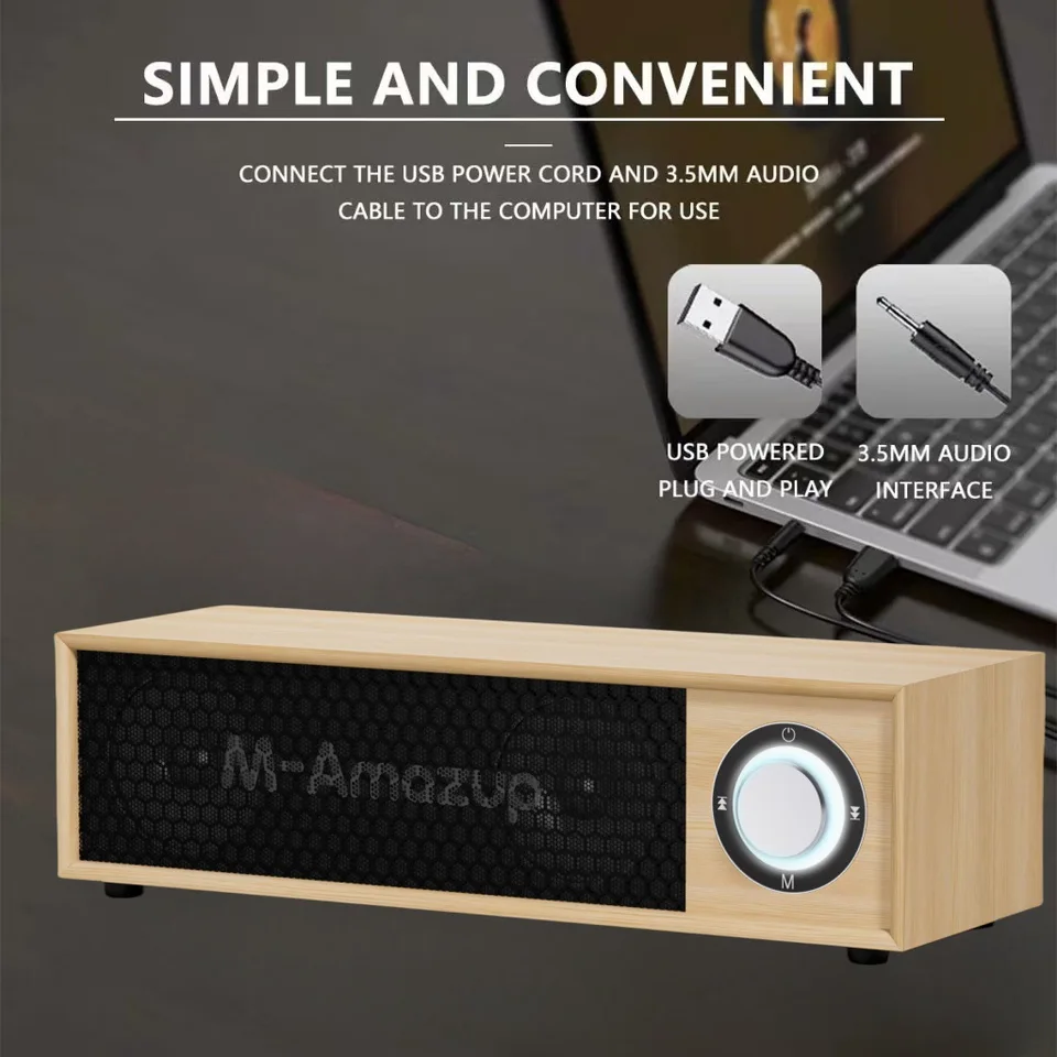 Prenosný drevený pracovný reproduktor Retro Wireless Bluetooth Stereo Music Player s subwooferom podporuje FM Radio Radio Drive TF karta