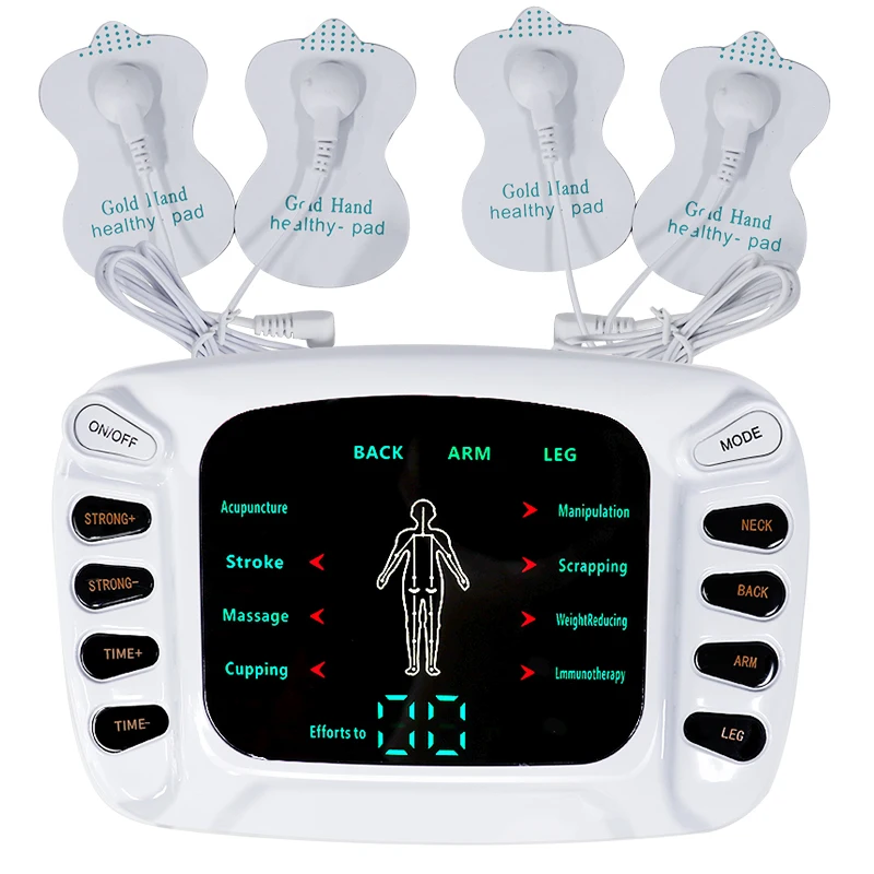 Prenosný elektronický 8 režimov desiatok Massager EMS sval myostimuláciu akupunktúra pulzná masážna masáž úľava fyzioterapie stroj