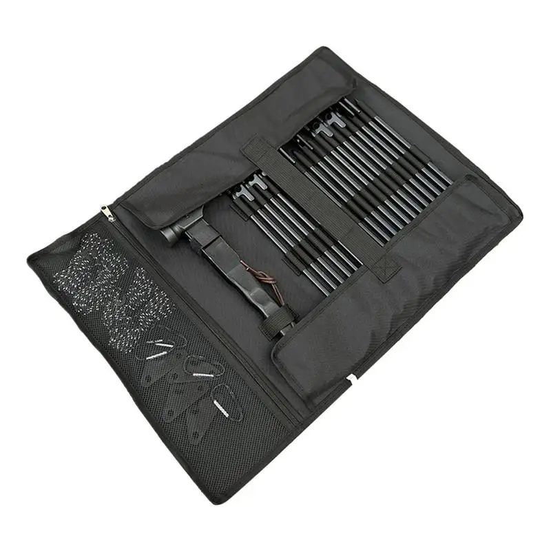 Prenosný kemping stan peg tašky Oxford Camping Hammer Storage Bag Glete Nails Staks Stakes Organizátor kabelky vetra lano Organizátor
