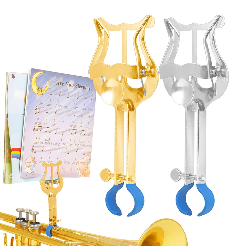 Prenosný klip o trúbke prenosný klip na hudobnom stojane Metal Lightweight Brass Instrument Trombone Clip Doplnky Zlato/striebro