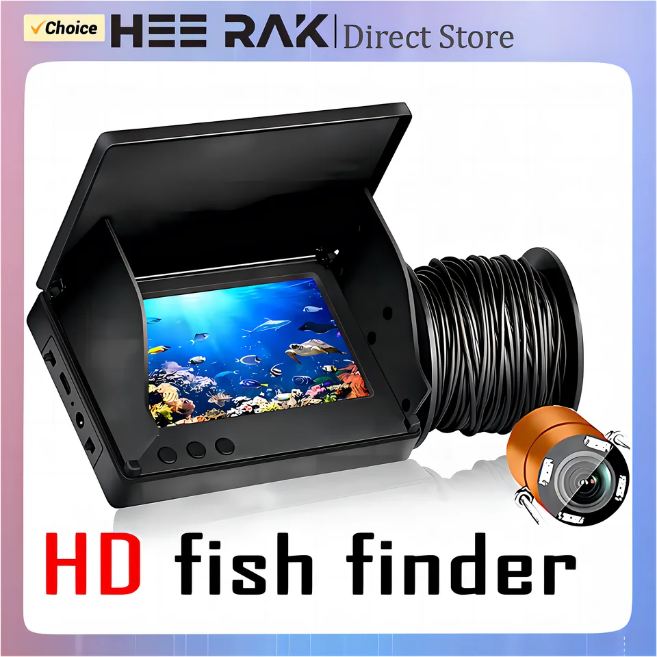 Prenosný LCD Fisher Hee Rak prenosný LCD 4,3 palca pod vodou 220 ° Rybárska kamera vodotesná IPS 1080p 9 hodín vytrvalostné nočné videnie