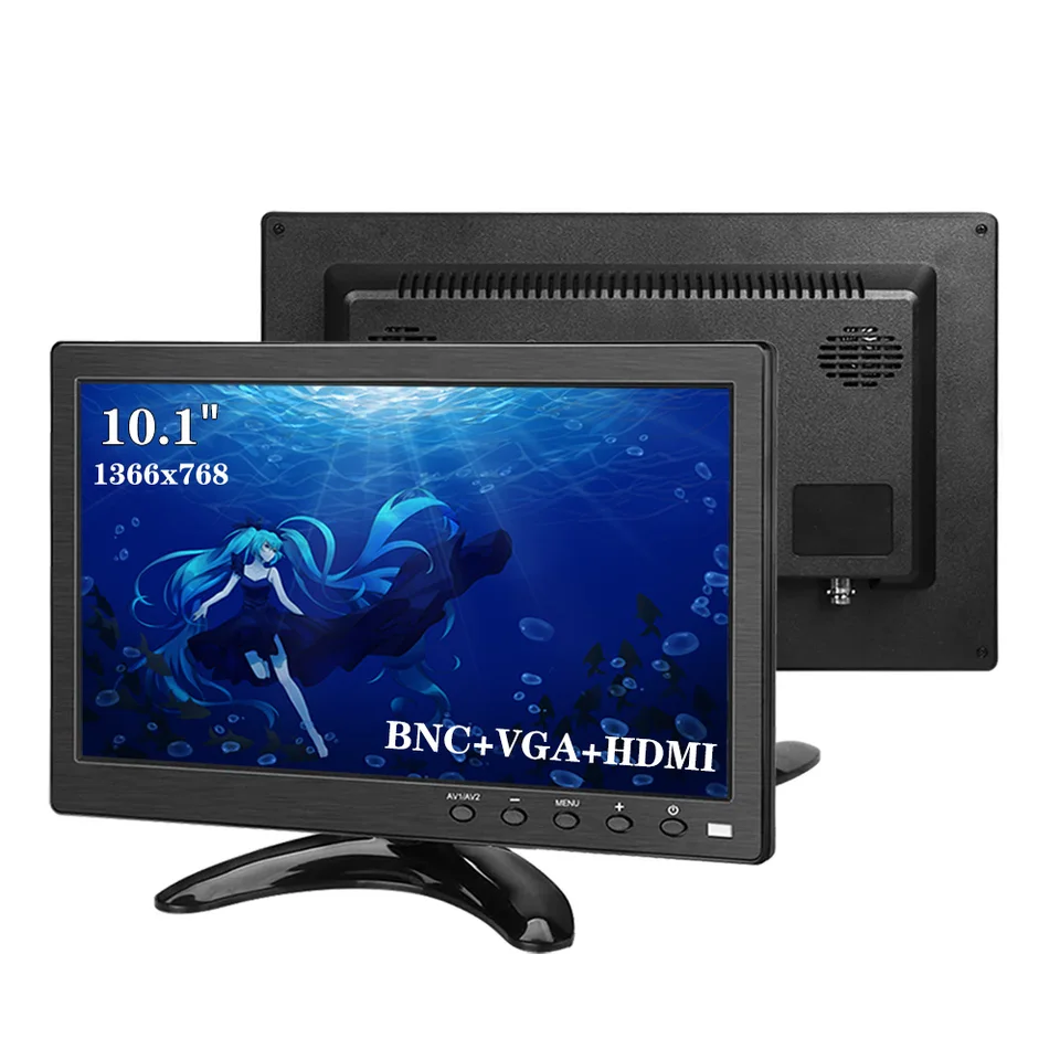 Prenosný monitor 10.1/11.6/13,3 palca Small Monitor Vstavané reproduktory s HDMI/VGA/AV/BNC/USB Intput pre PC laptop/PS4/Xbox/PI
