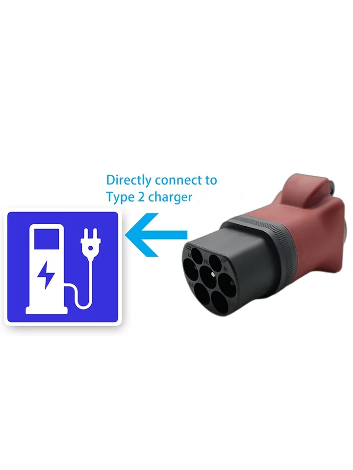 Prenosný nabíjací adaptér EV 220V Typ 2 Mužská zástrčka do Schuko Socket Converter pre nabíjačku EV