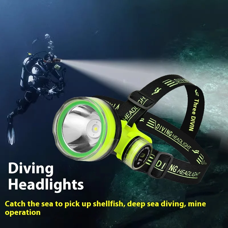 Prenosný nabíjateľný potápačský svetlomet 350 m pod vodou ponorná nepremokavá super svetlá LED diver Diver Spearfishing Nový