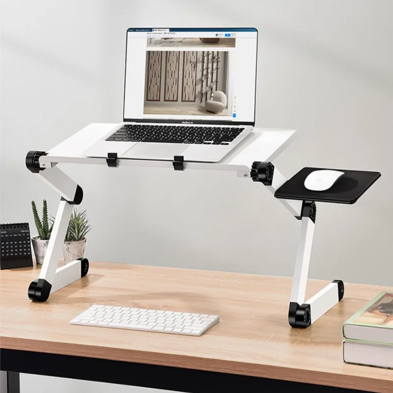 Prenosný nastaviteľný skladací počítačový pracovný stôl prenosný stolík TV TV Desk s stolovou lampou Mous Mouse Cooling Ventiláčik prenosný prenosný počítač stojan