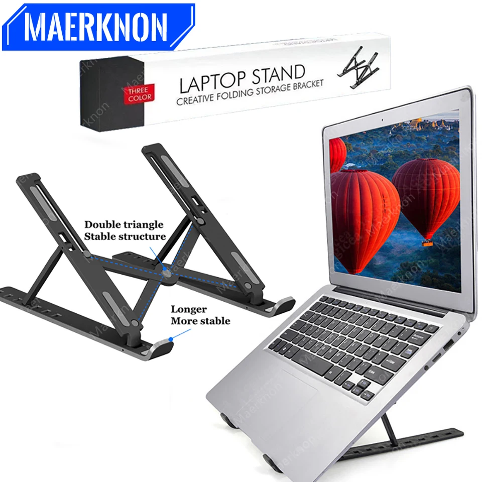 Prenosný notebook prenosných stánkov notebookov nastaviteľné ergonomické podpora prenosného počítača držiaka základne pre držiak príslušenstva počítača MacBook
