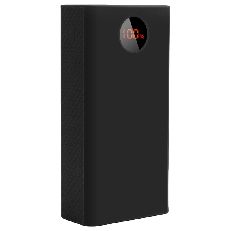Prenosný ochranný prípad banky Energy Bank 40000 mAh Power Bank Silikone Case pre Romoss Zeus Pea40 (čierna)
