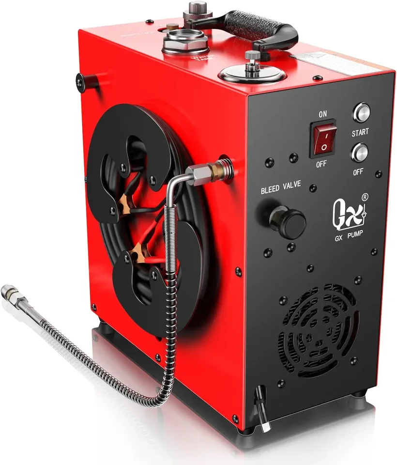 Prenosný PCP vzduchový kompresor 350W Výkonný motor Max 5800psi/40MPA Choladenie vody a ventilátora 5 hodín nepretržitá práca, 12V