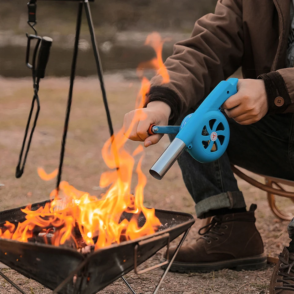Prenosný ručný kľukový ventilátor Vzduchový dúchadlo rýchly oheň Štartér Lightweight Outdoor Cooking BBQ ventilátor grilu