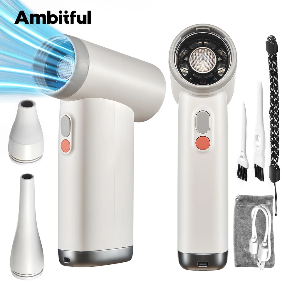 Prenosný ručný turbo ventilátor Násilné Turbofan ručné vreckové vysokorýchlostné kefy bez kefy Malý ventilátor s LED svetlom