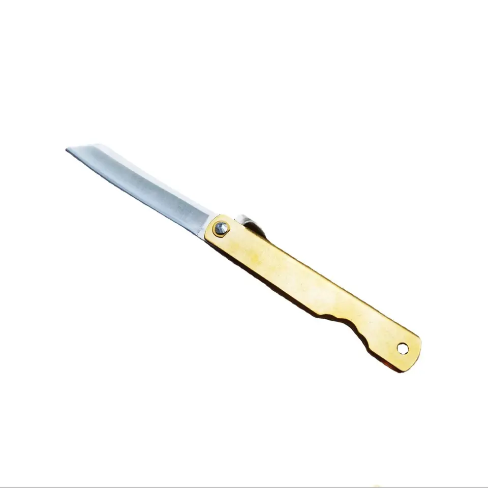 Prenosný rybársky vonkajší náradie Damascus Mini sebaobrana taktická rukoväť Copper Manuál skladací nôž