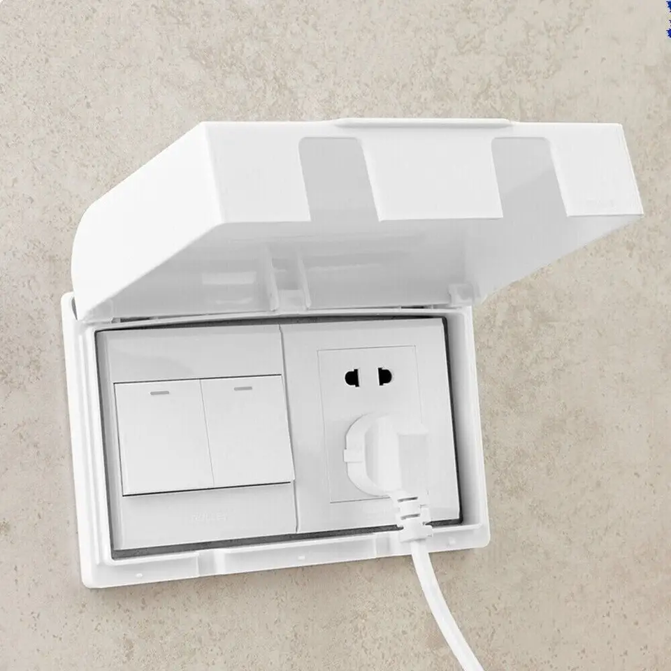 Prenosný samolepiaci prepínač Ochranný kryt nepremokavý detský bezpečnostný kryt elektrickej zásuvky Ochranná zásuvka