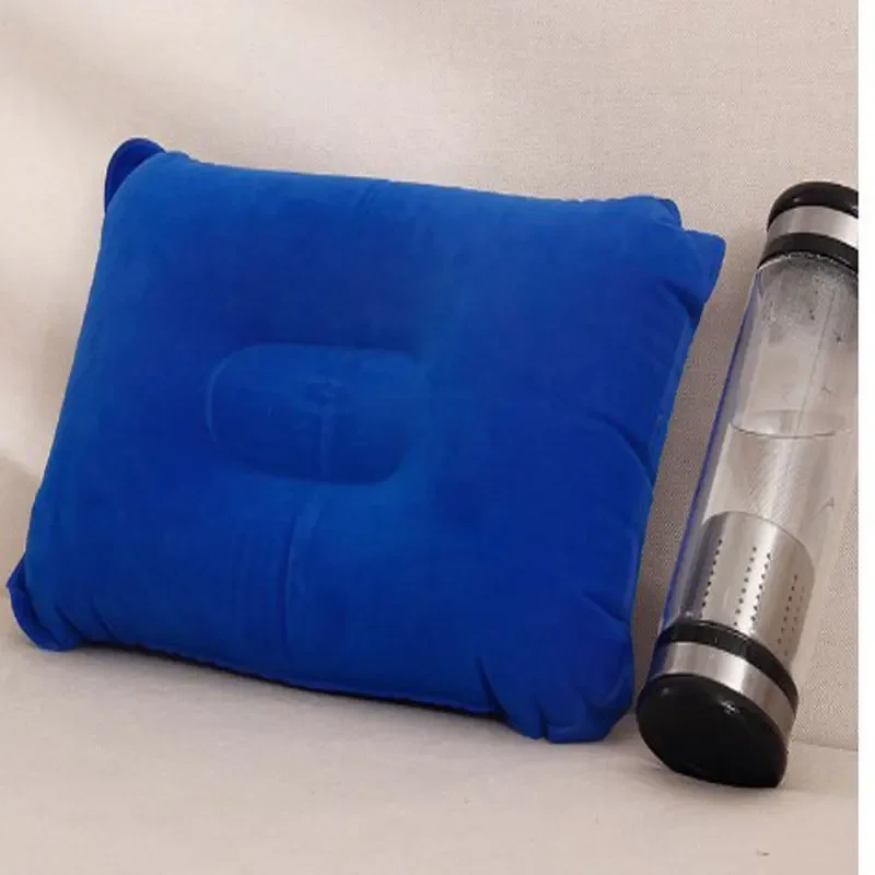 Prenosný skladací nafukovací vzduchový vankúš Outdoor Cestovný spánok kemping PVC krk operadlo operadlo letúnskeho letúna vankúš